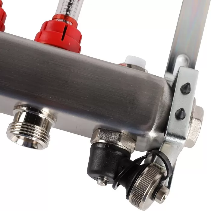 Коллектор Rommer 1"x3/4" на 9 контуров с расходомерами и запорными клапанами (RMS-1201-000009)