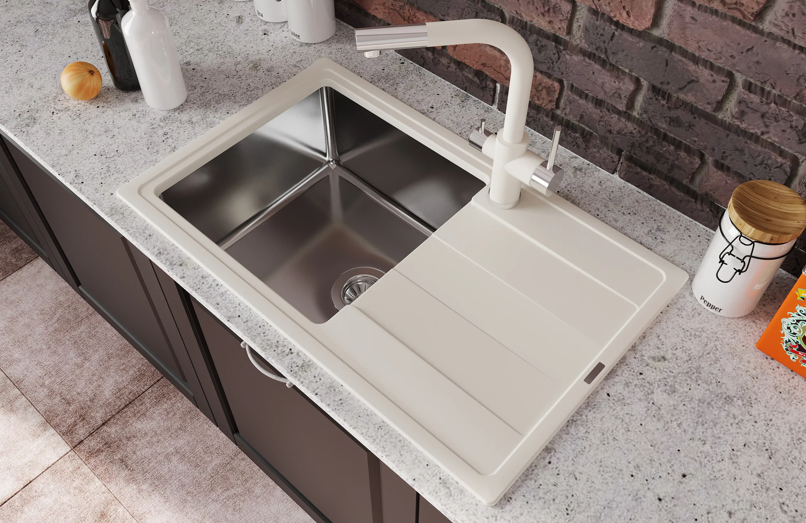 Кухонная мойка Florentina КОМБИ 21.395.D0780.201, жасмин