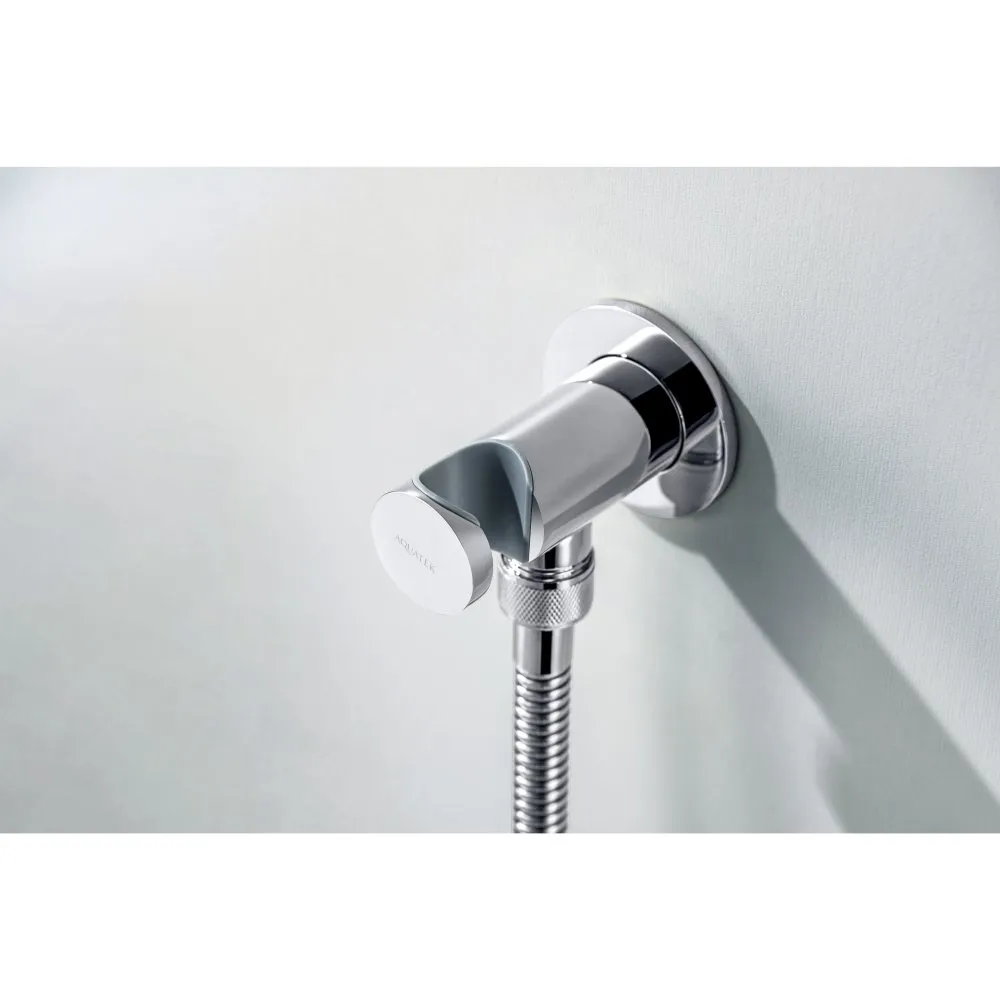 Шланговое подсоединение AQUATEK, с держателем, хром AQ2464CR