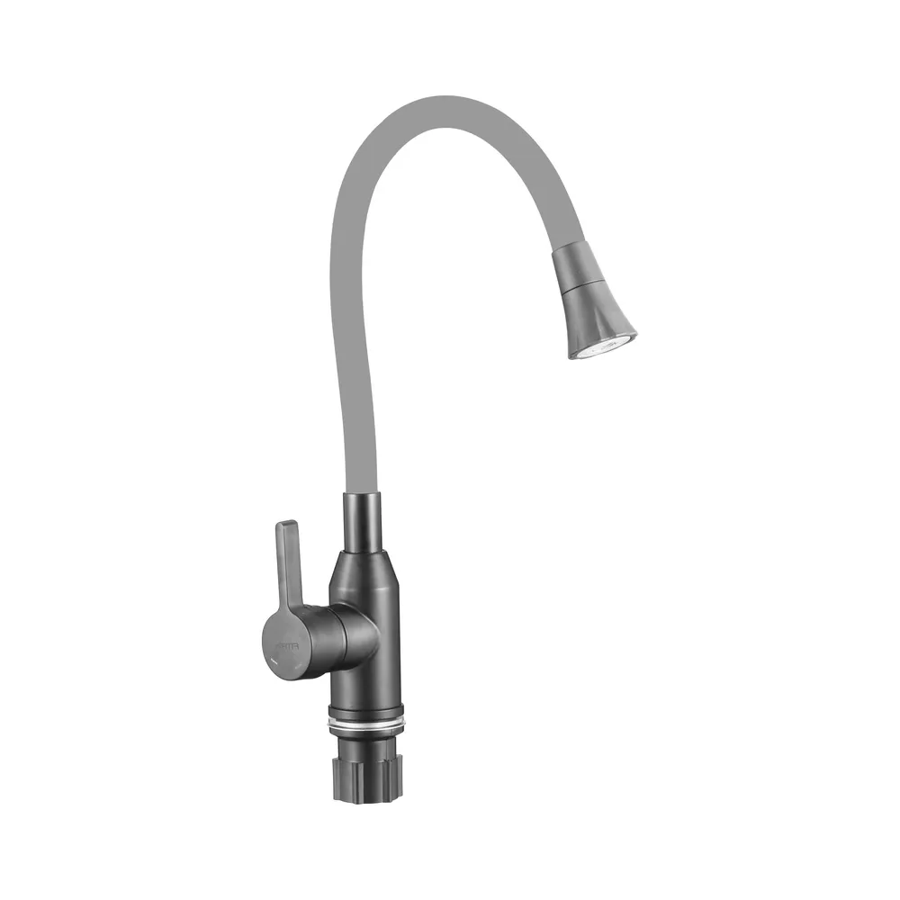 Смеситель для кухни с гибким изливом и режимом душ Fmark FS8277Q-04, графит/серый