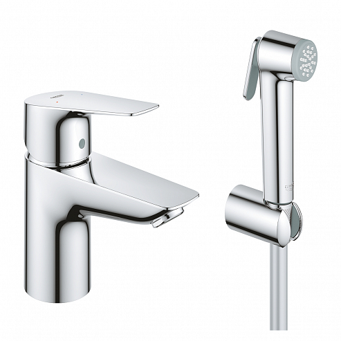 Смеситель для раковины с душем GROHE BauEdge New с минибиде лейкой, хром (арт. 23757001)