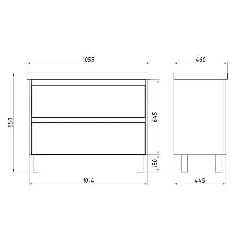 Тумба с раковиной подвесная/напольная Dreja Luxury Plus 105 см, белый