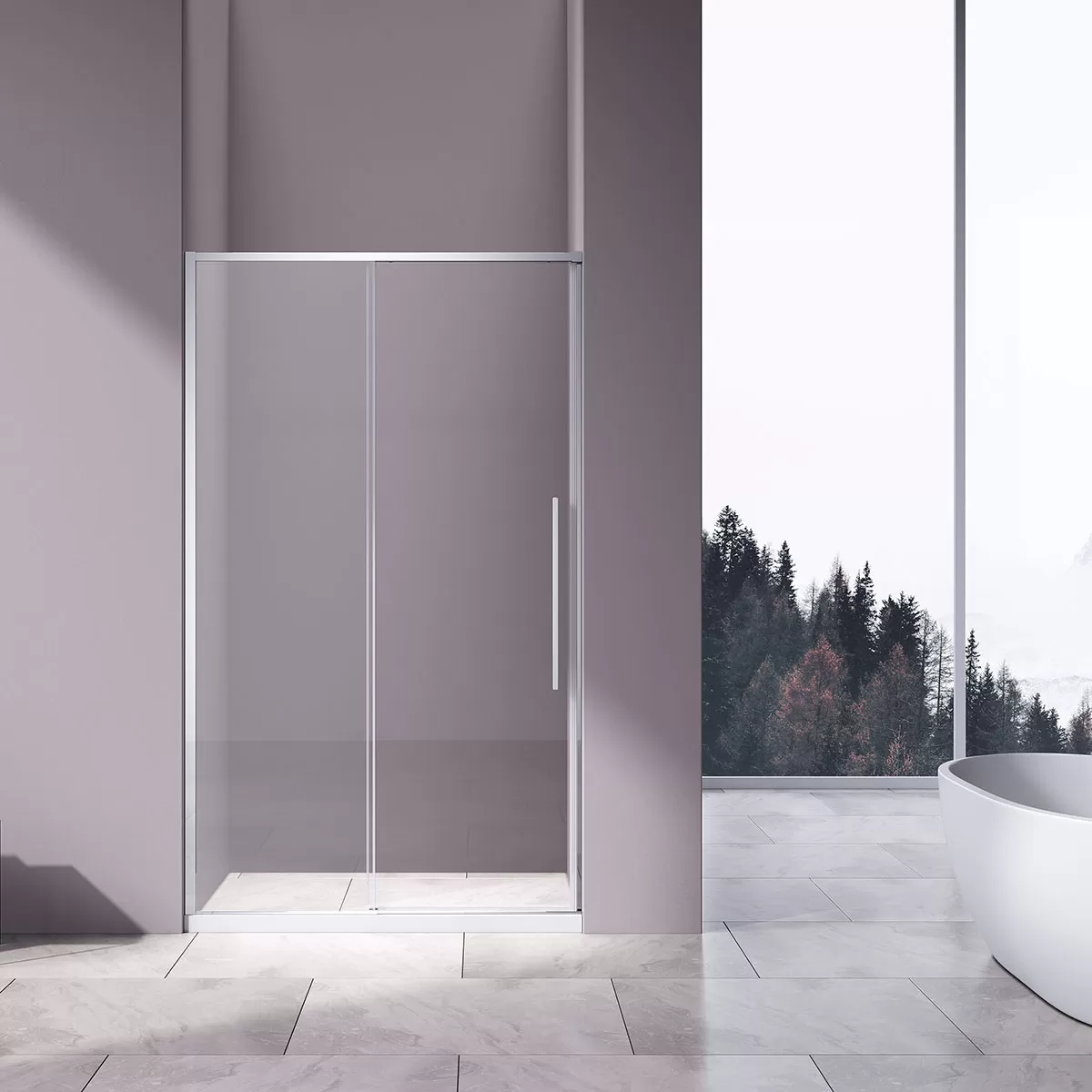 Душевая дверь Vincea Slim-N (VDS-4SN130CL) 1300х1950 мм, хром, стекло прозрачное
