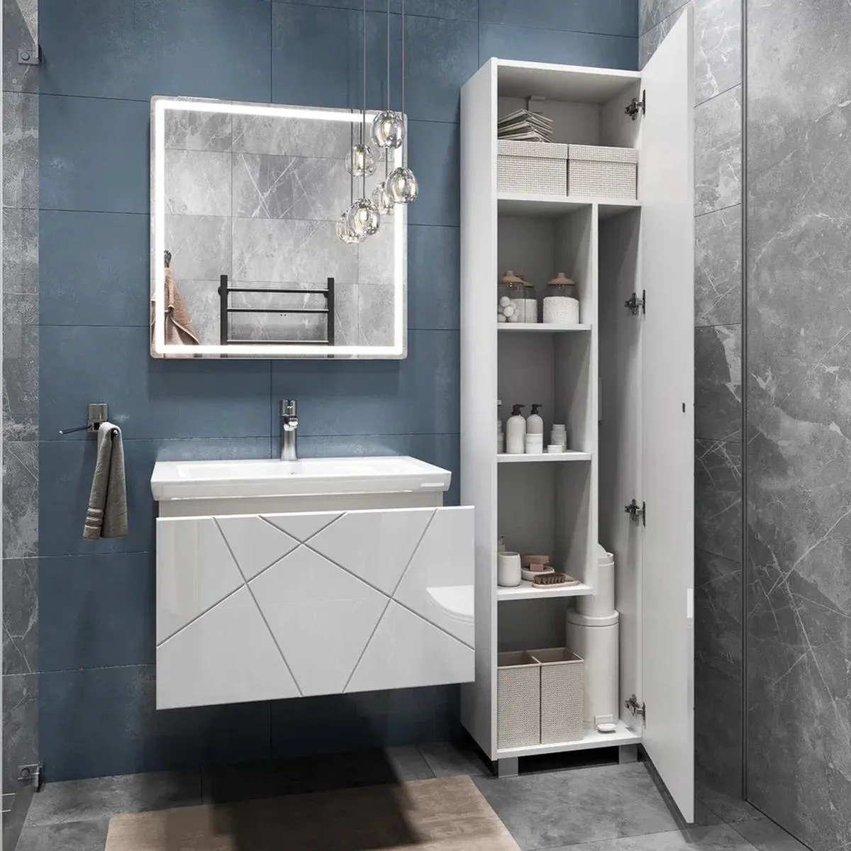 Тумба с раковиной подвесная VIGO Geometry 034, 70 см