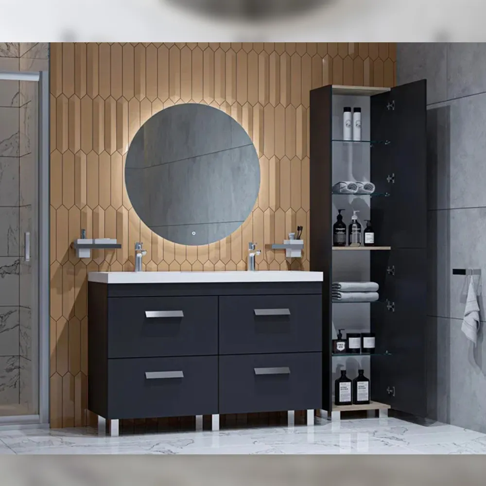 Тумба с раковиной напольная Velvex Orlando tn.ORL.CLA.120.4Y графит, 120 см