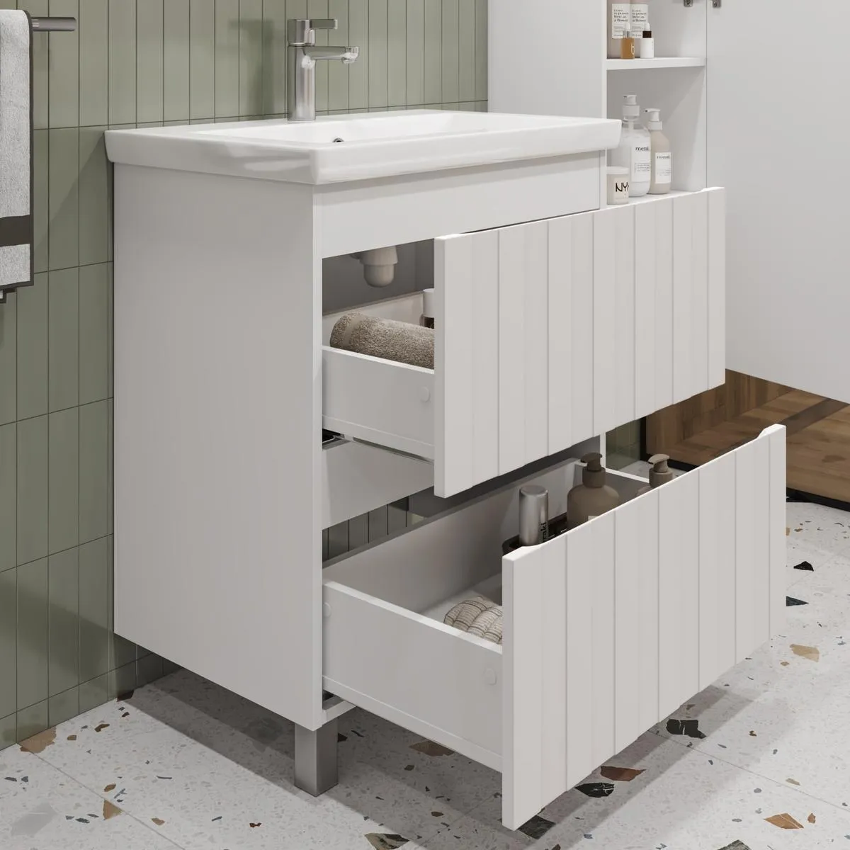 Тумба с раковиной напольная VIGO Finlay tn.FIN.COM.70.2Y, 70 см