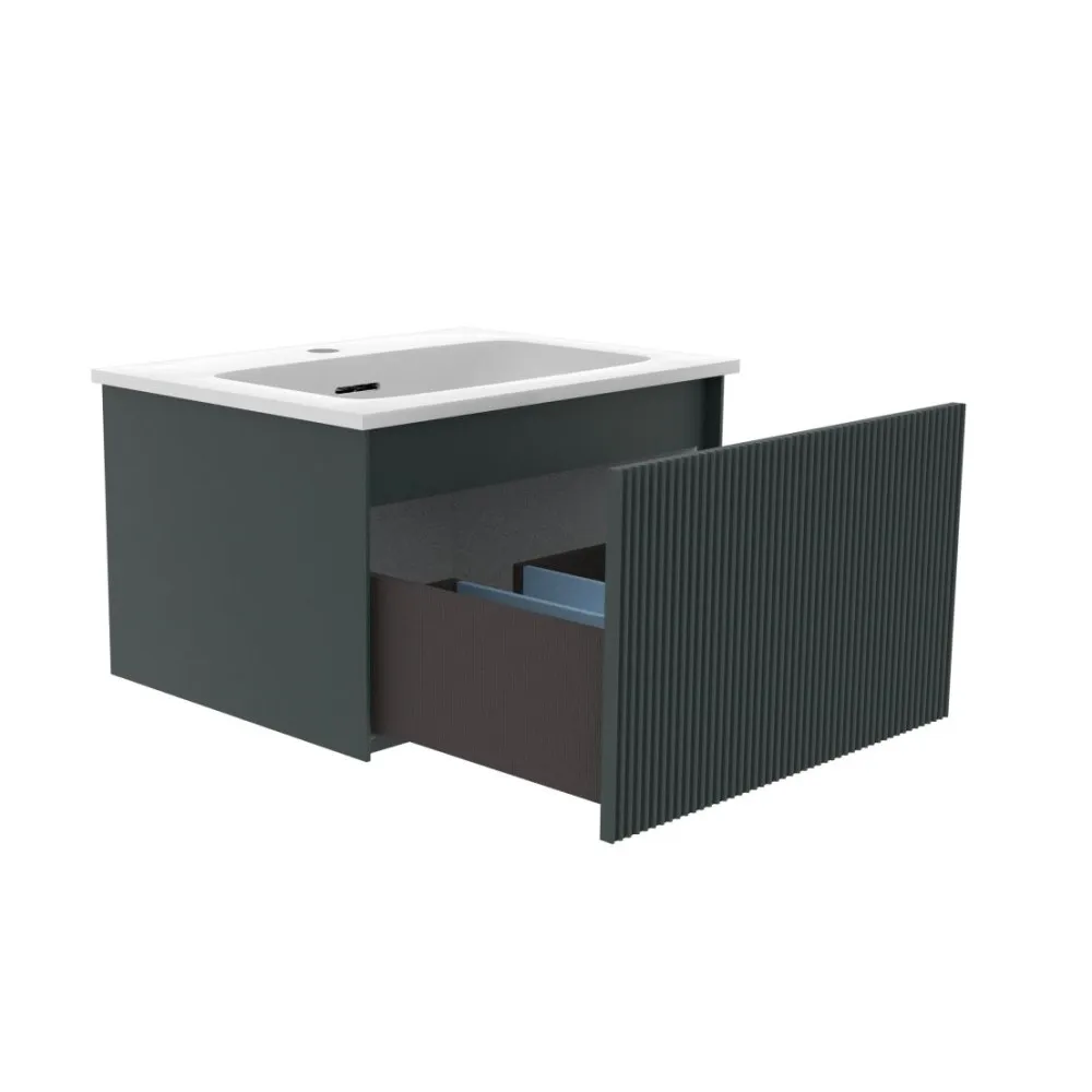 Тумба под раковину подвесная La Fenice Terra FNC-01-TER-G-60, серо-зеленая