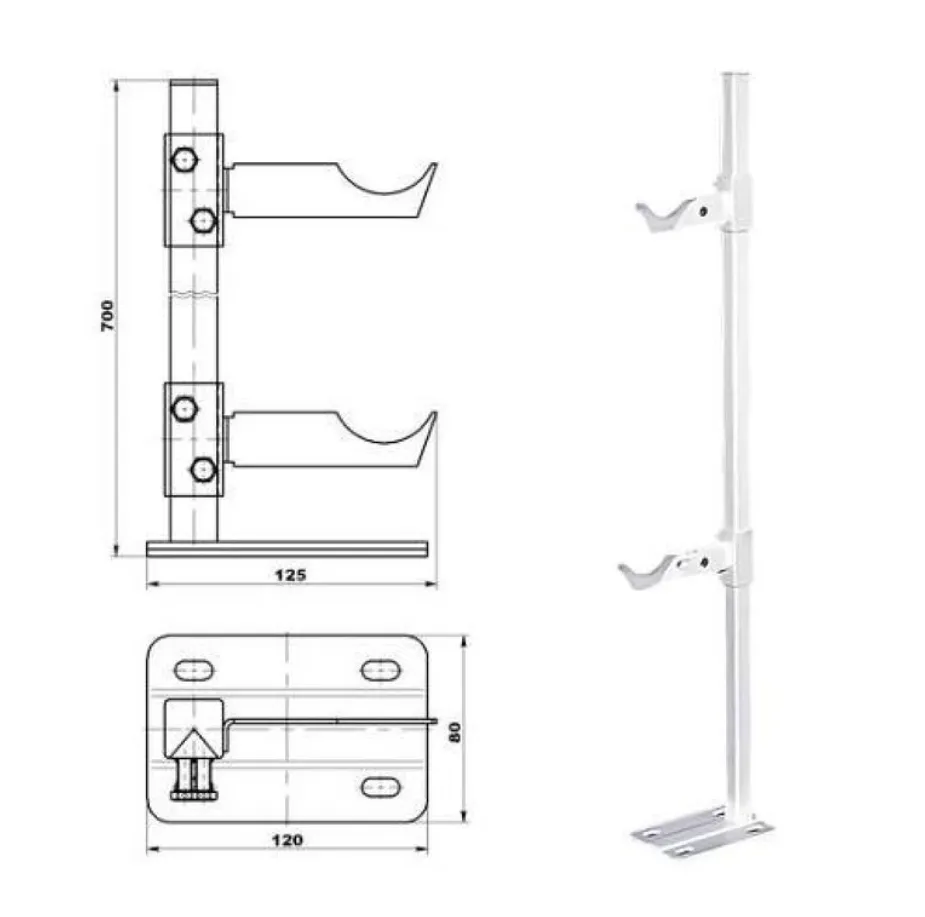 Напольный кронштейн для радиатора универсальный, белый (твек.11.8.new.)