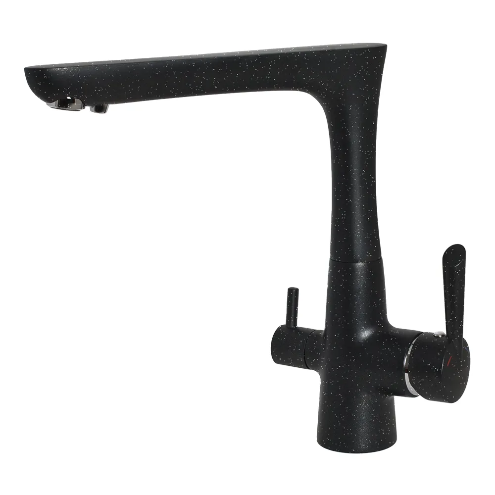 Смеситель для кухни с подключением фильтра GranFest 3223, черный