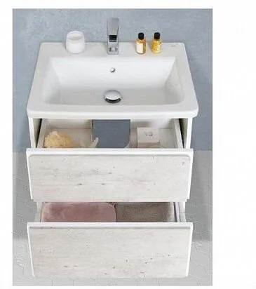 Тумба для ванной Roca Ronda (ZRU9303003) (70 см) белый глянец/бетон
