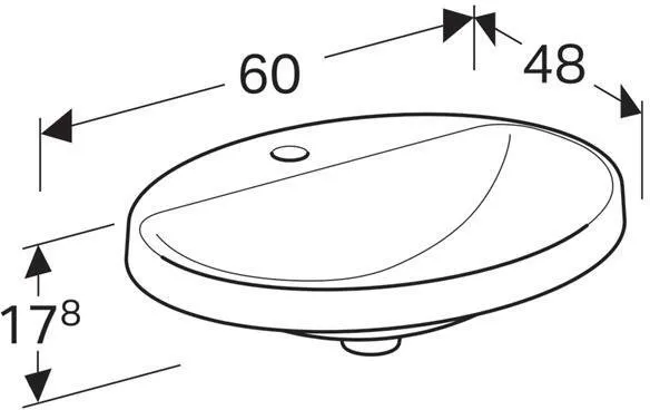 Раковина встраиваемая сверху Geberit Variform 178x480x600 мм (500.726.01.2)