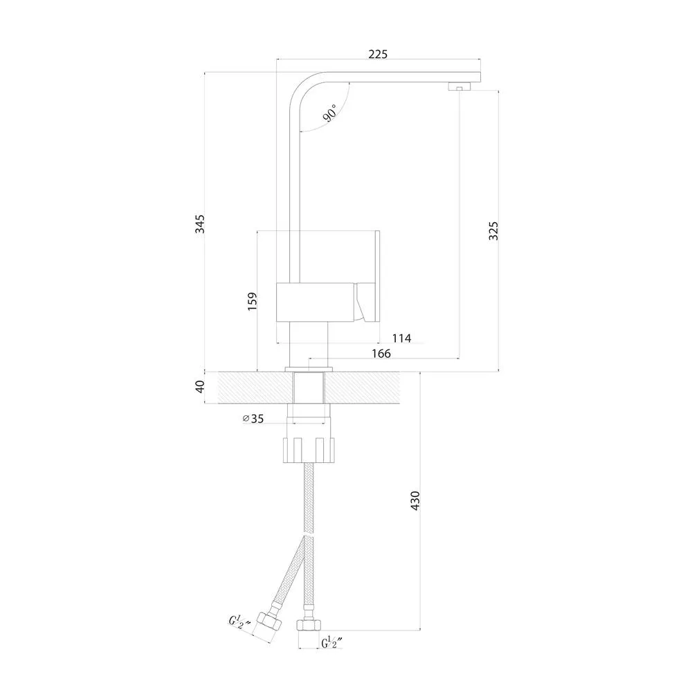 Смеситель для кухни Florentina СИЛЬВЕР 313.16H.1113.900, нержавеющая сталь