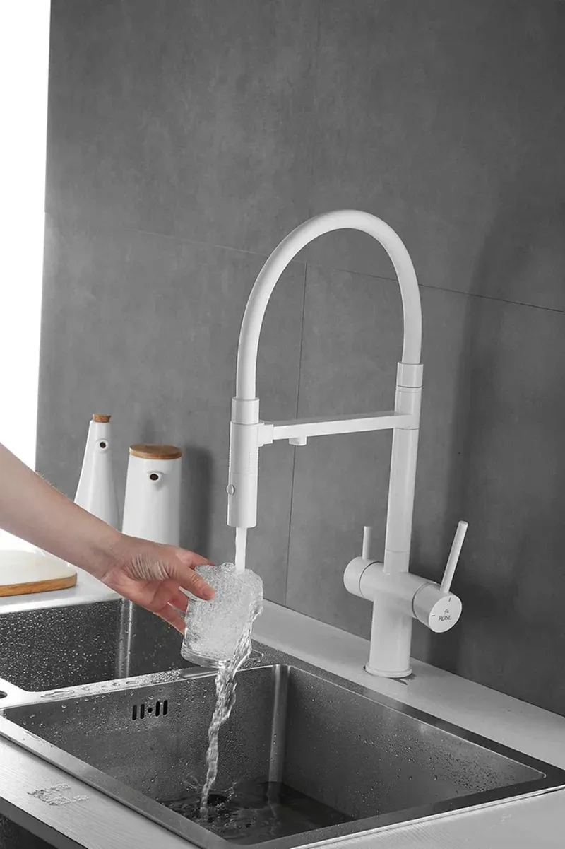 Смеситель для кухни Rose R958C, белый