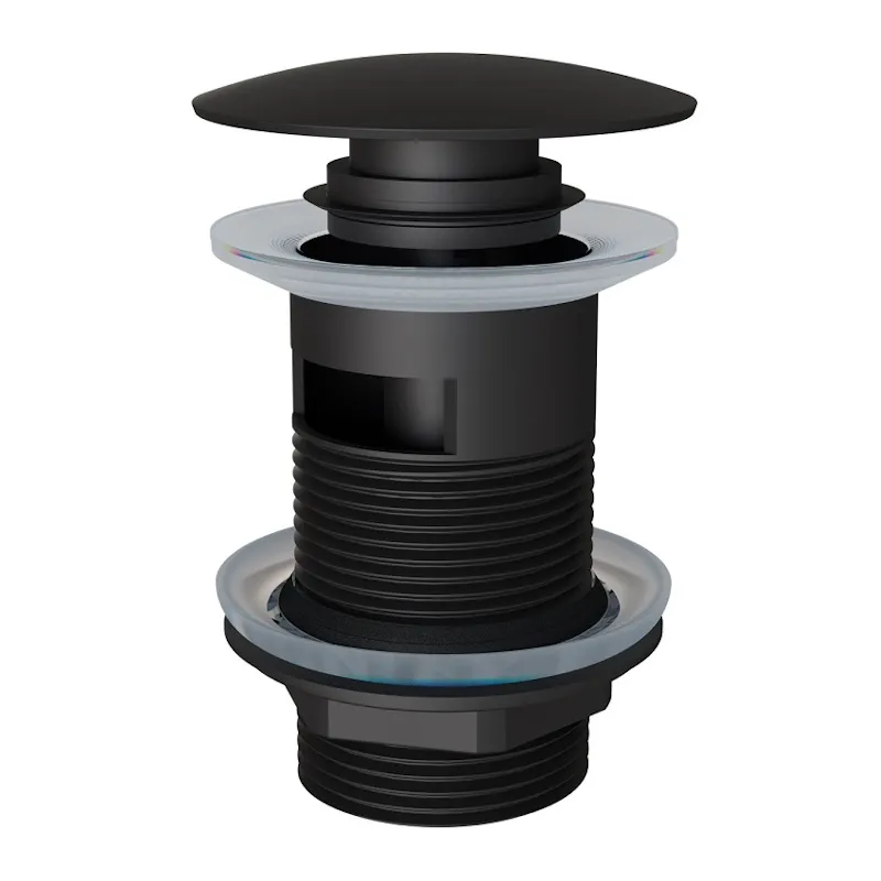 Донный клапан для раковины с переливом Knotlor BM9011BL, черный