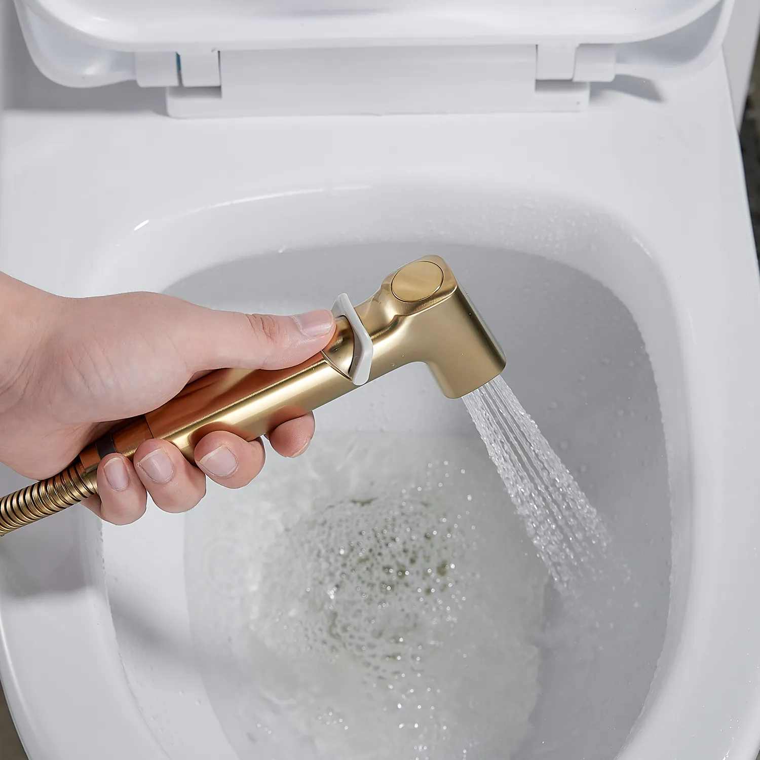 Гигиенический душ со смесителем Shevanik S9905G, золотой сатин