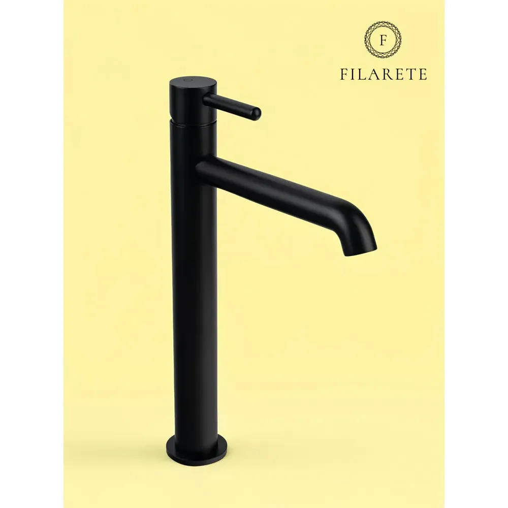 Смеситель для раковины высокий FILARETE Roun FL6020BL, черный