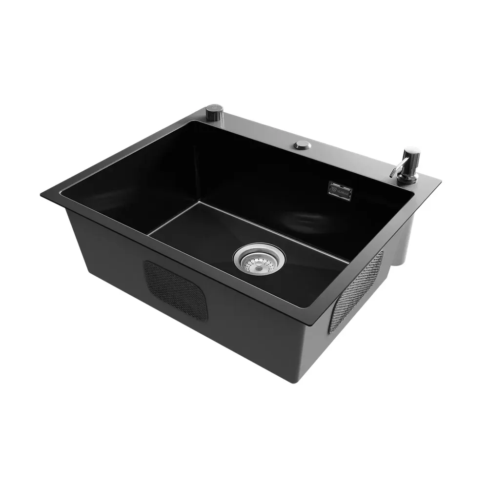 Кухонная мойка Ulgran Steel 600х500, вороненая сталь