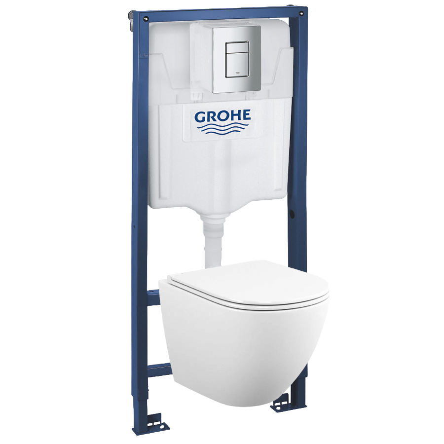 Комплект инсталляция и унитаз подвесной безободковый Grohe Rapid SL GH, белый (39181001)