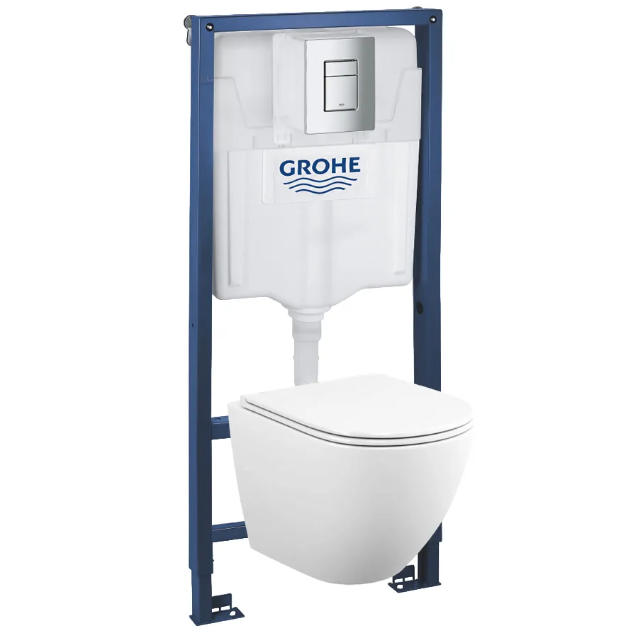 Комплект инсталляция и унитаз подвесной безободковый Grohe Rapid SL GH, белый (39181001)