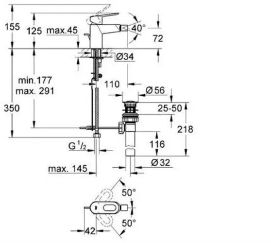 Смеситель для биде Grohe BauLoop 23338000 хром