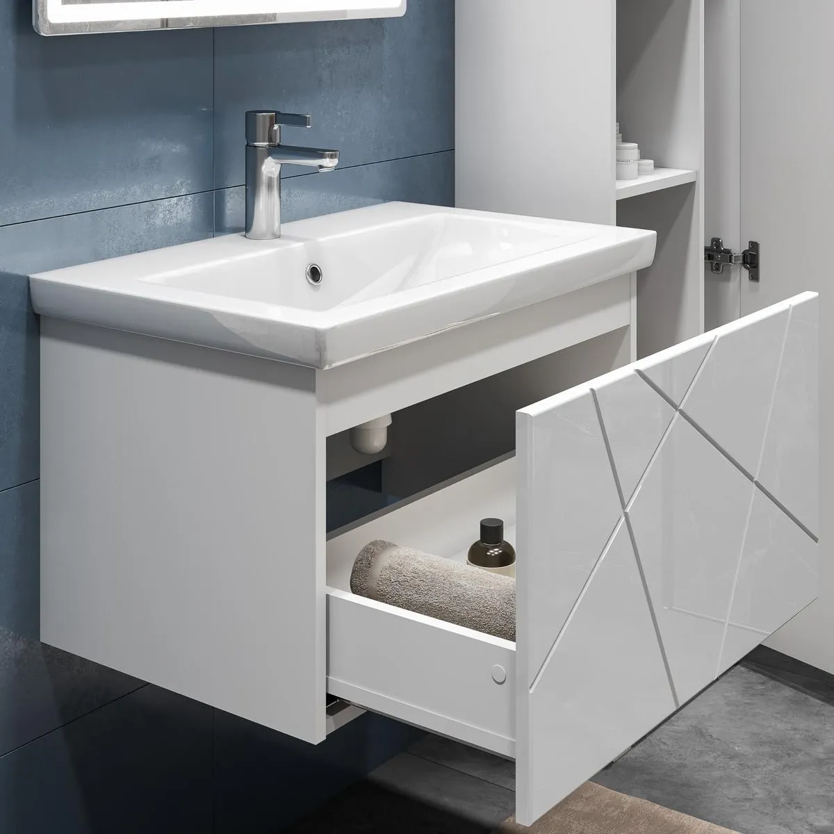 Тумба с раковиной подвесная VIGO Geometry 033, 60 см