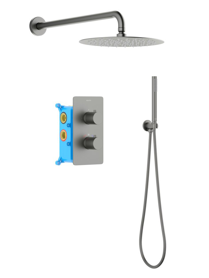 AQ1376BGM ЕВРОПА Set 3 в 1 душевой комплект, шлиф. черный хром