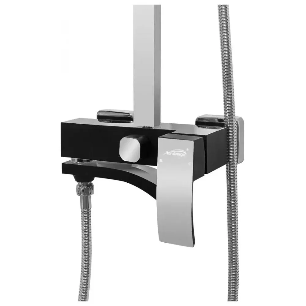 Душевая система Hansberge H5077BC, черный/хром