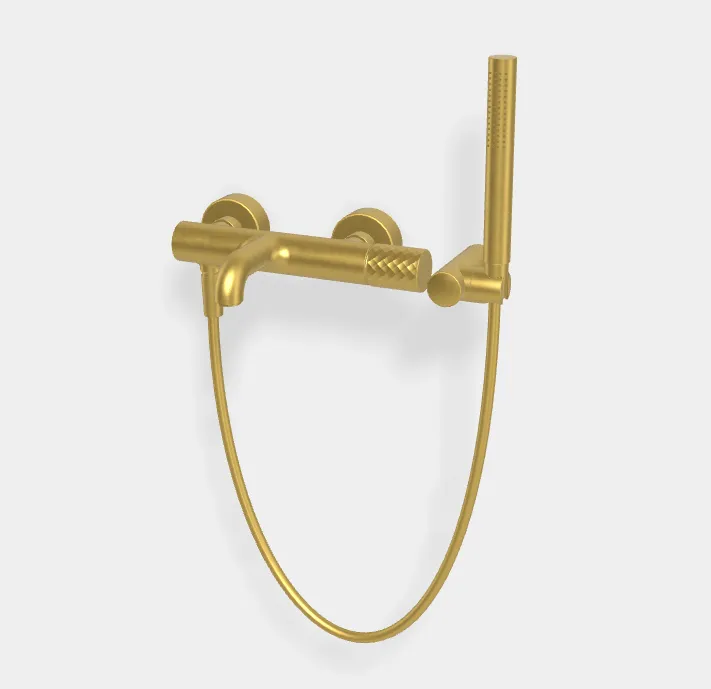 Смеситель для ванны и душа Fima Carlo Frattini Spillo Tech, X Collection, золото брашированное (F3034TNXOS)