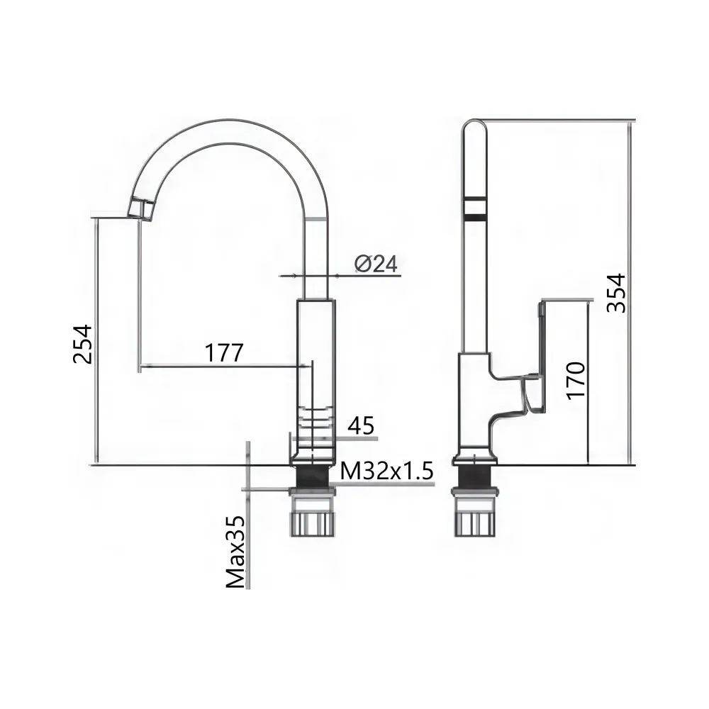 Смеситель для кухни Maretti Torino-GR TR31RZZ323, графит