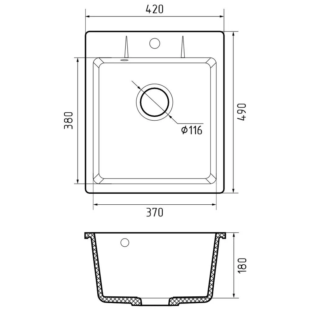 Кухонная мойка GranFest URBAN 242, черный