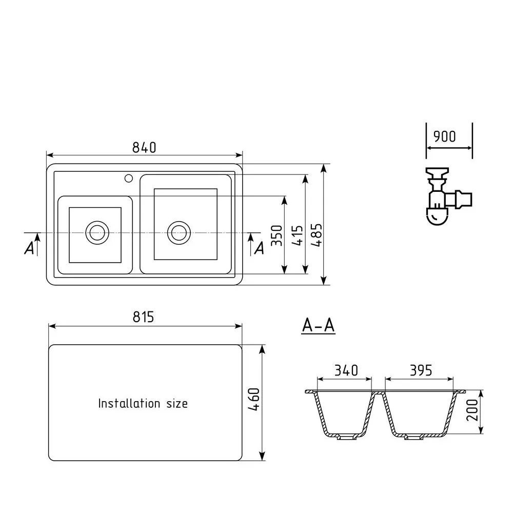 Кухонная мойка Ulgran U-200-341, ультра-белый