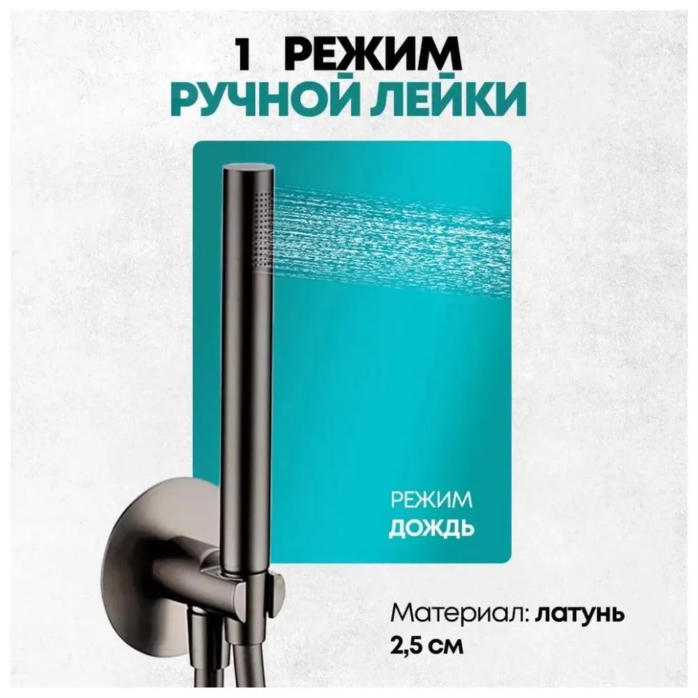 Душевая система встраиваемая (без излива) Grocenberg GB5090BG, графит