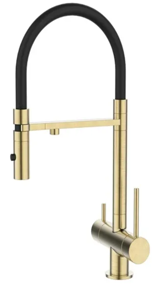 Смеситель для кухонной мойки DQ с фильтром матовое золото (DA1462507Gold)