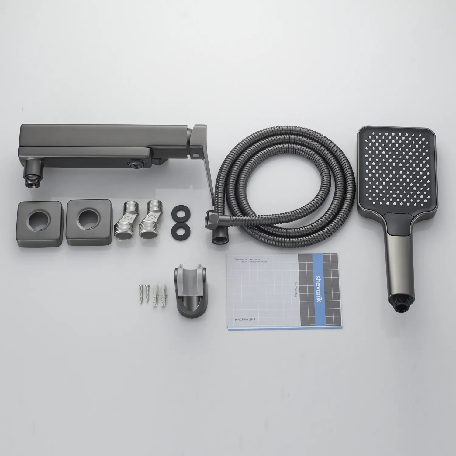 Смеситель для ванны Shevanik S9952T, оружейная сталь