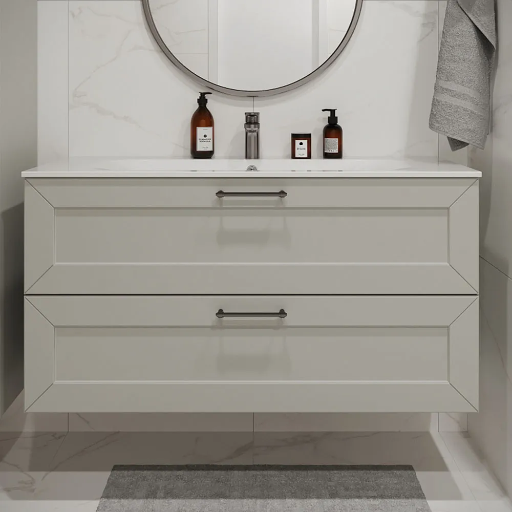 Тумба с раковиной подвесная (120см) Terminus Victoria VIC101202900301O, белый