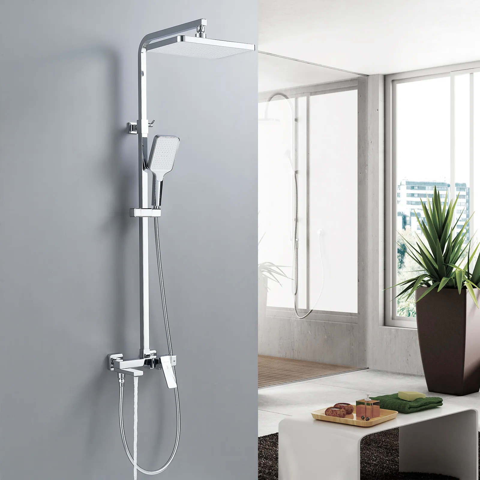 Душевая система Shevanik S4636, хром