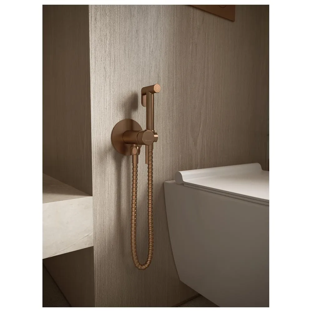 Гигиенический душ со смесителем встраиваемый Knotlor FHS01C1RB, бронза