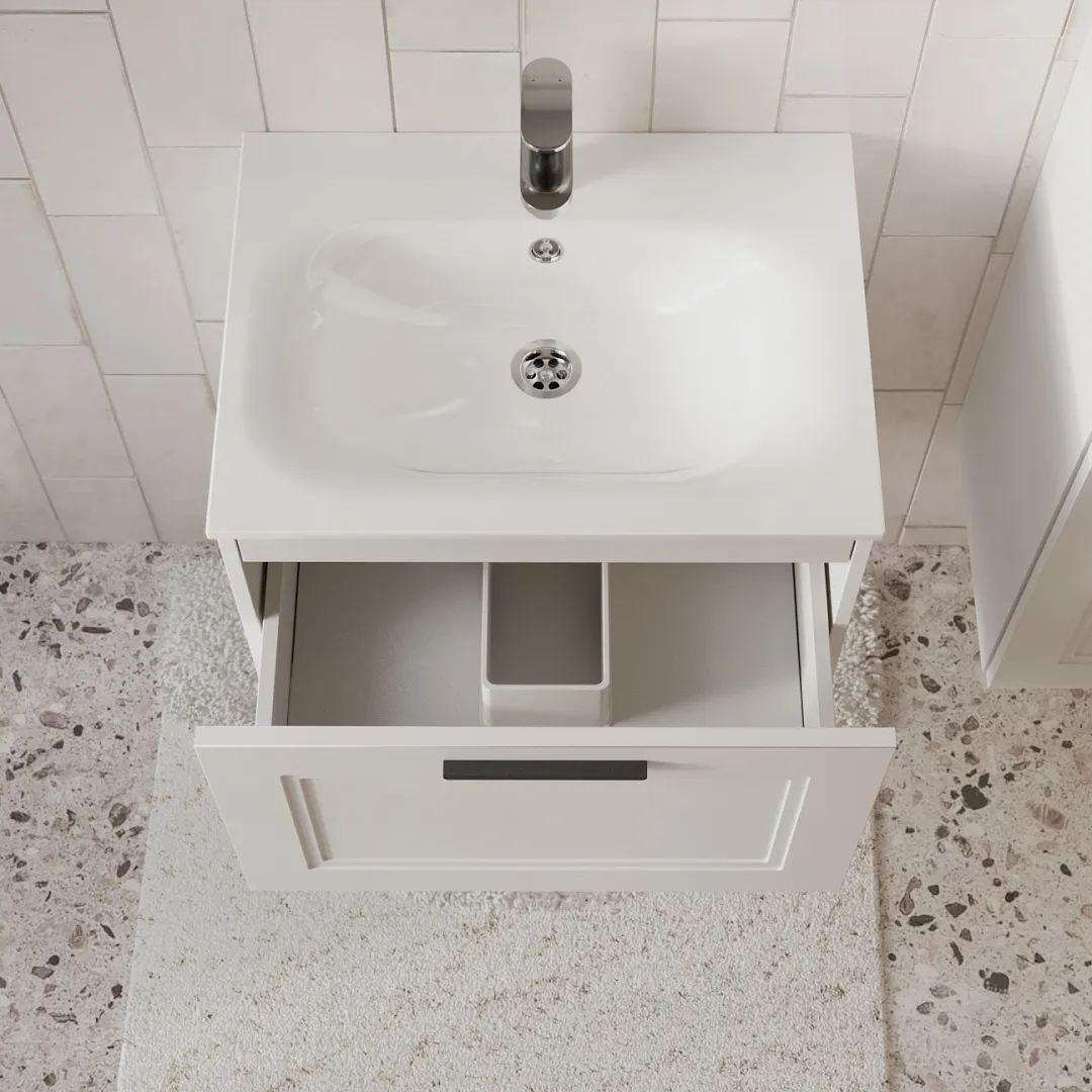 Тумба с раковиной подвесная (60см) Terminus Classik CLA10601900301O, белый