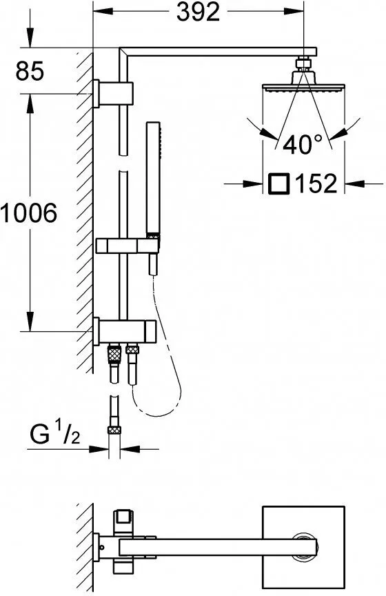 Душевая система Grohe Euphoria Cube 27696000 хром