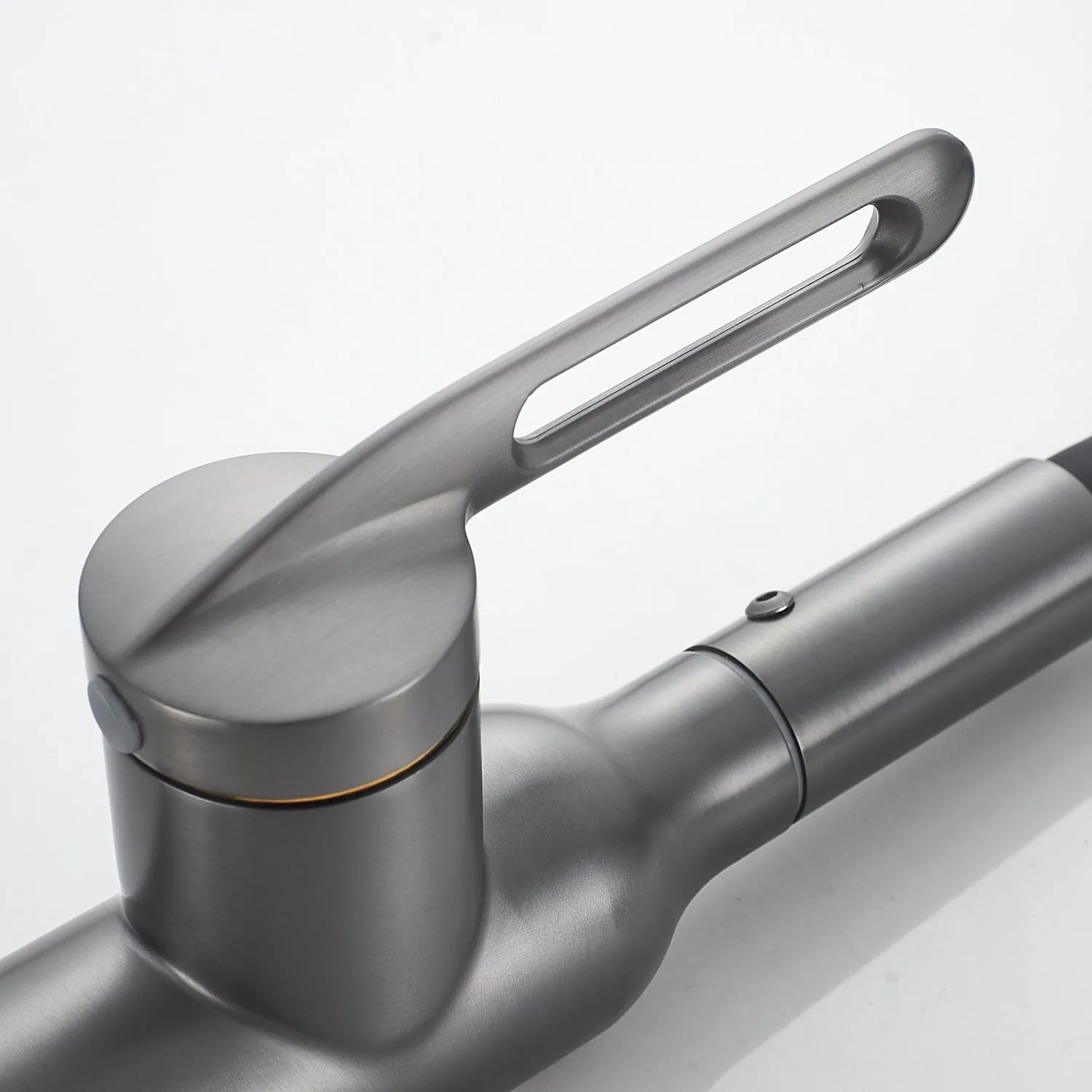 Смеситель для кухни с гибким изливом Raffine F303T-3, оружейная сталь