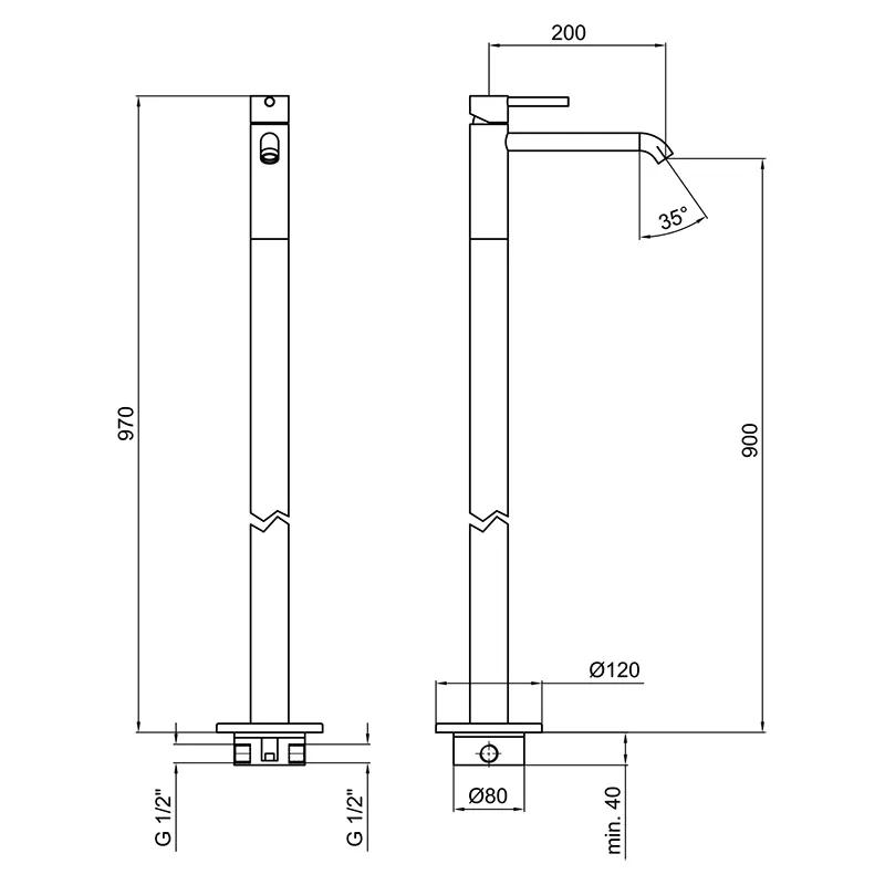 Смеситель для раковины Webert Elio EL832101015, хром