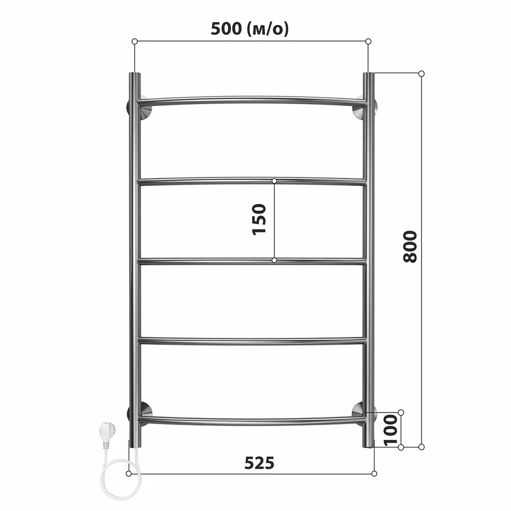 Полотенцесушитель электрический Stelmix 80x50 см, дуга