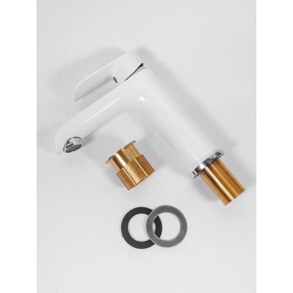 Смеситель для раковины Hansberge H1033W, белый/хром