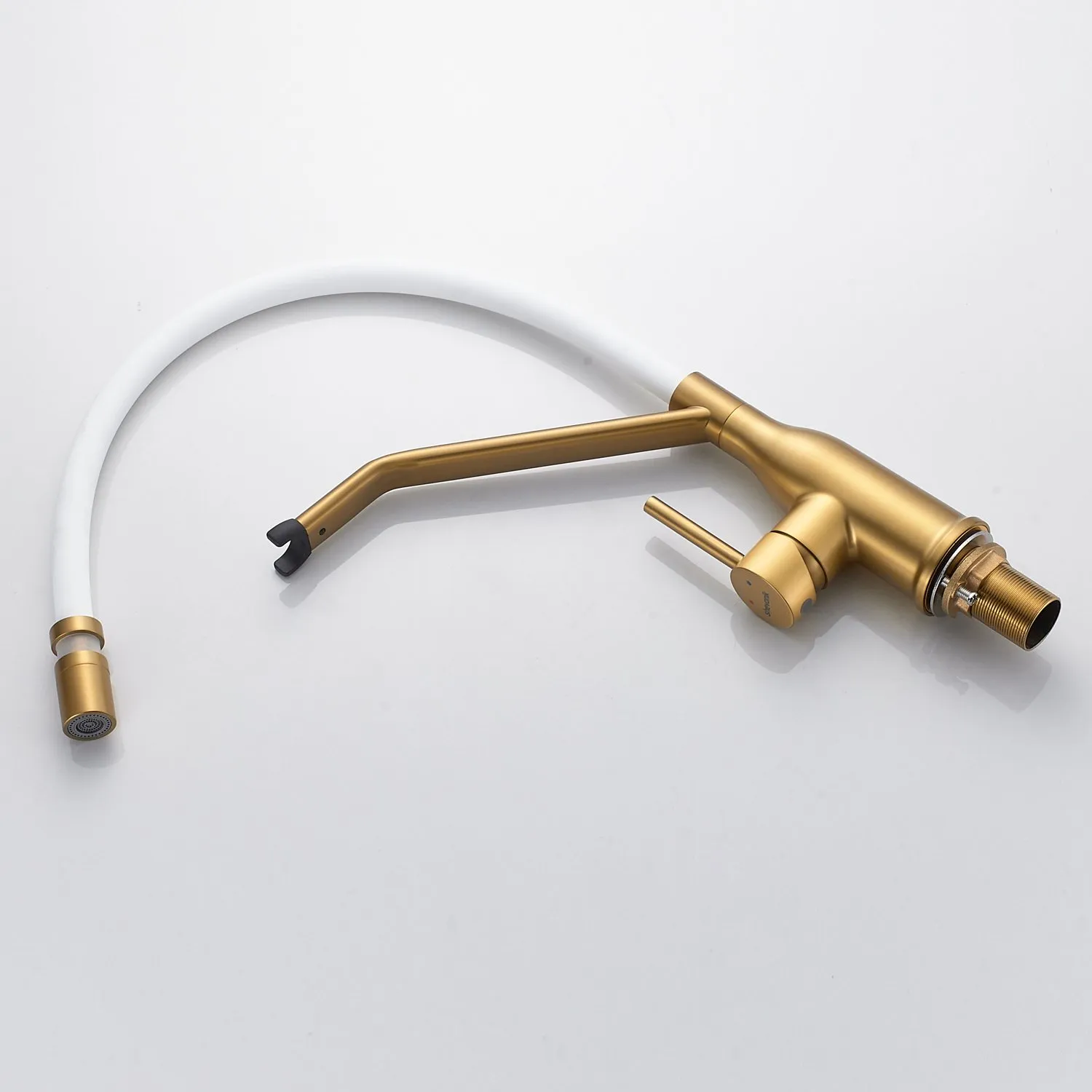 Смеситель для кухни с гибким изливом Shevanik S343G-1, золотой сатин