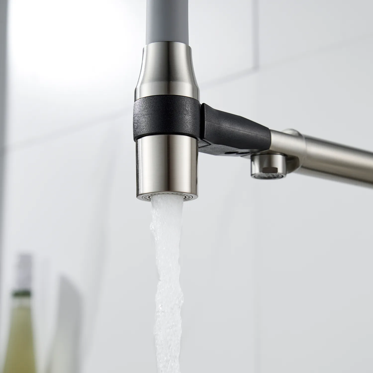 Смеситель для кухни с гибким изливом и подключением фильтра Shevanik S378L, сатин