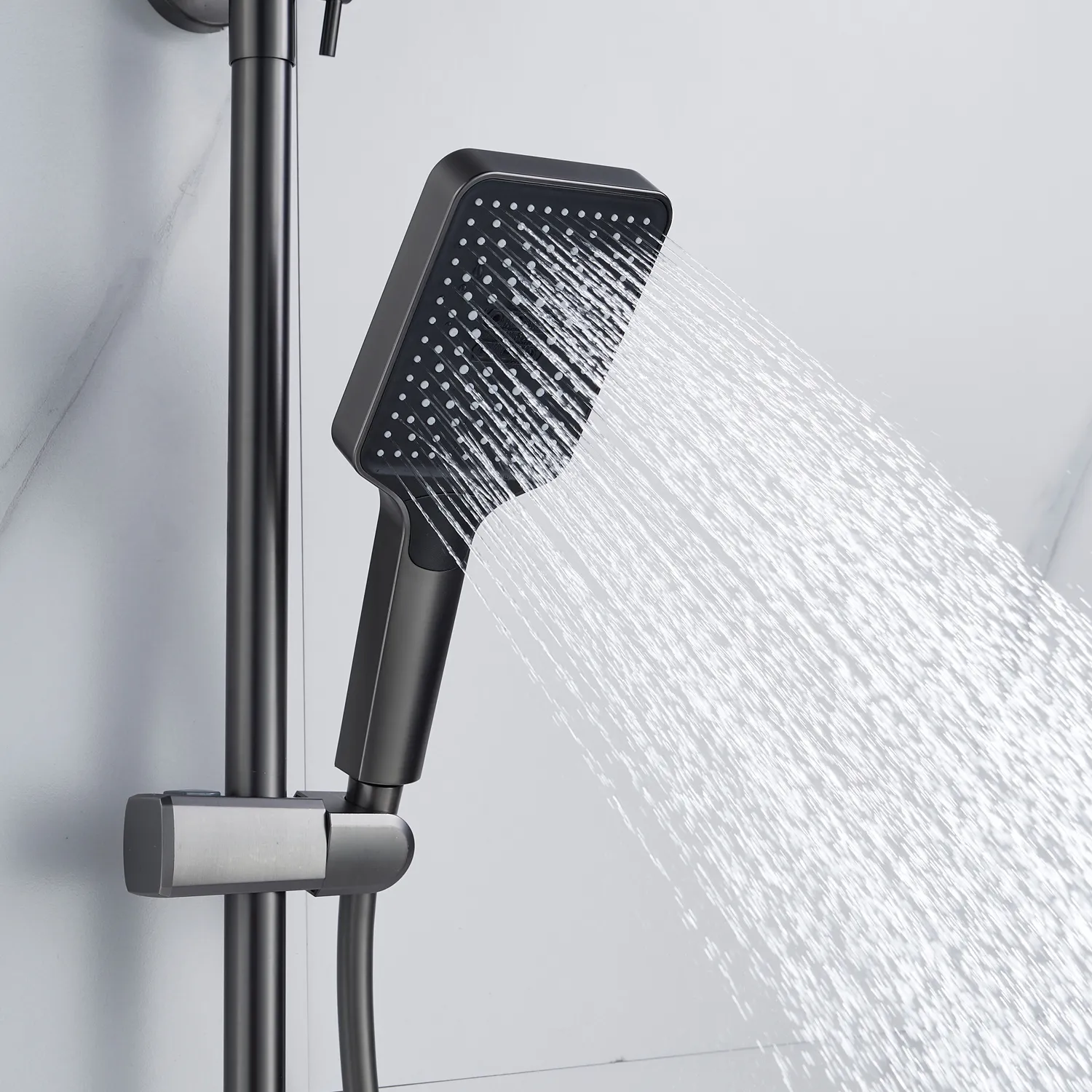 Душевая система Shevanik S4436T, оружейная сталь