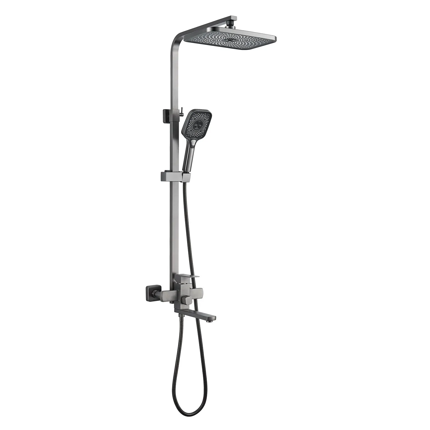 Душевая система Shevanik S7036T, оружейная сталь