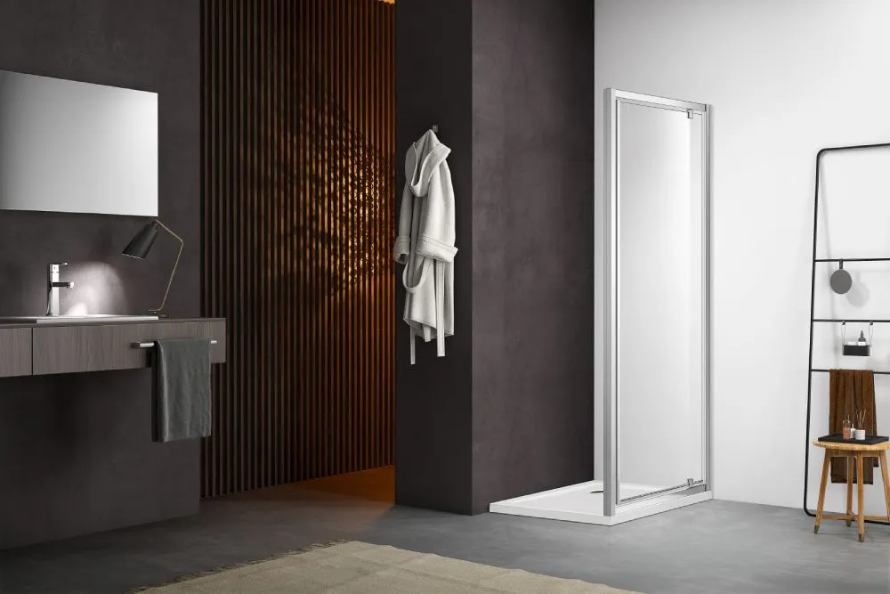 AQ NAA 6211-80 Душевая дверь AQUATEK, распашная 800x2000 профиль хром, стекло прозрачное