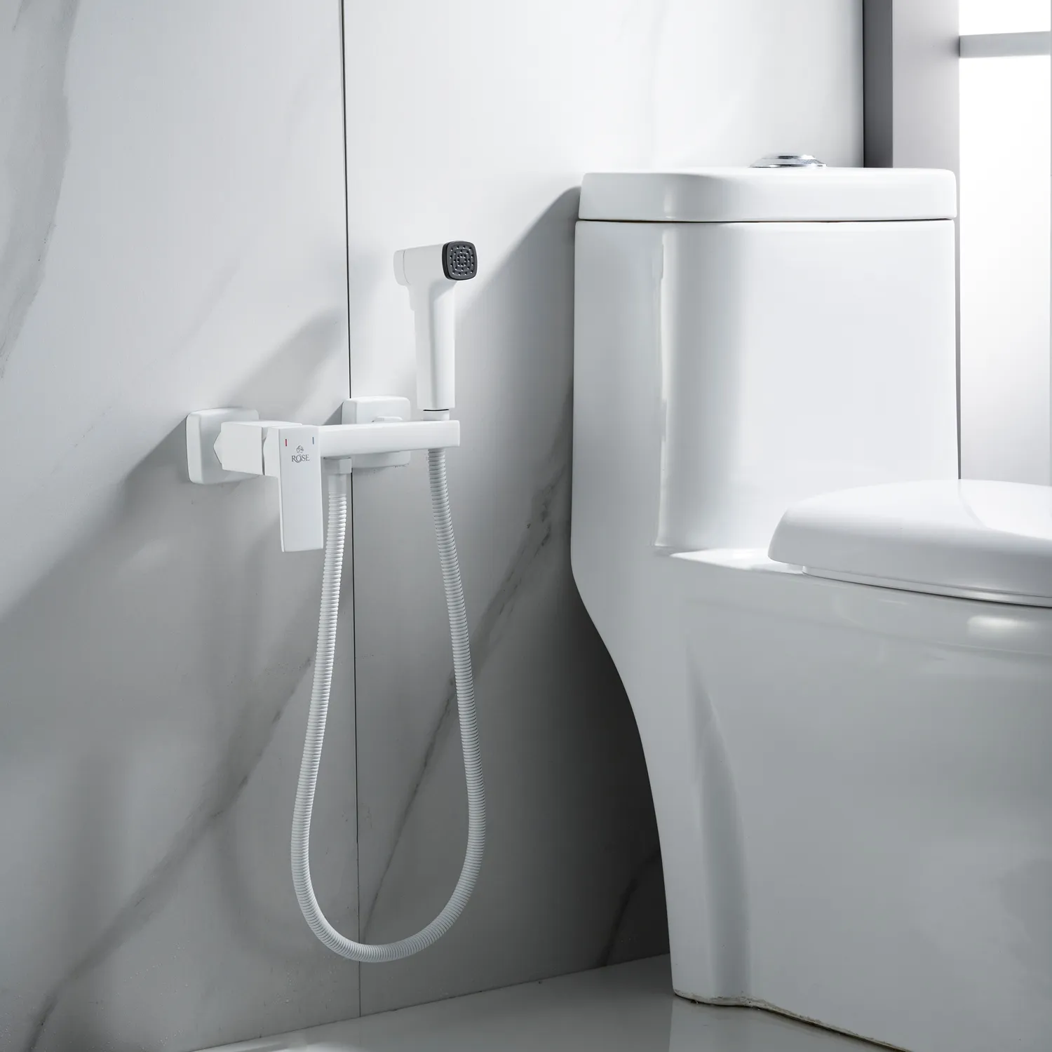 Гигиенический душ со смесителем Rose R2805C-1, белый