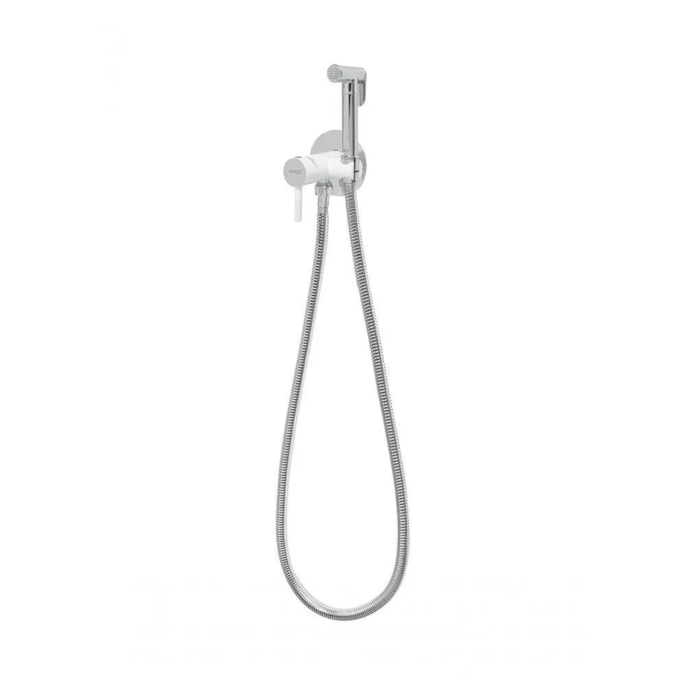 Гигиенический душ со смесителем встраиваемый Hansberge H3099W, хром/белый